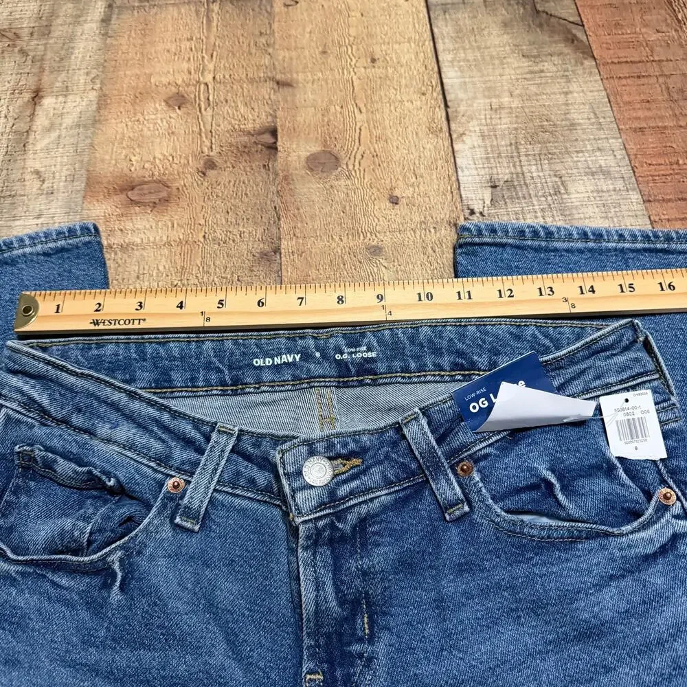 Old Navy NEW Women's Medium Wash Denim O.G. Loose Jeans Sz 8 Classic Minimalist